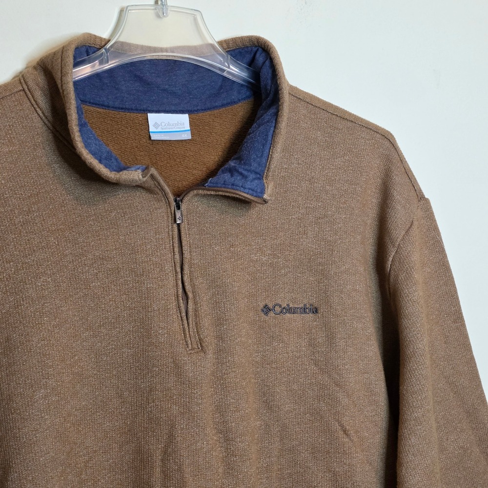 Columbia Mens 4X Brown 1/4 Zip Pullover Sweatshirt Outdoor Casual Top Fleece - Picture 2 of 6